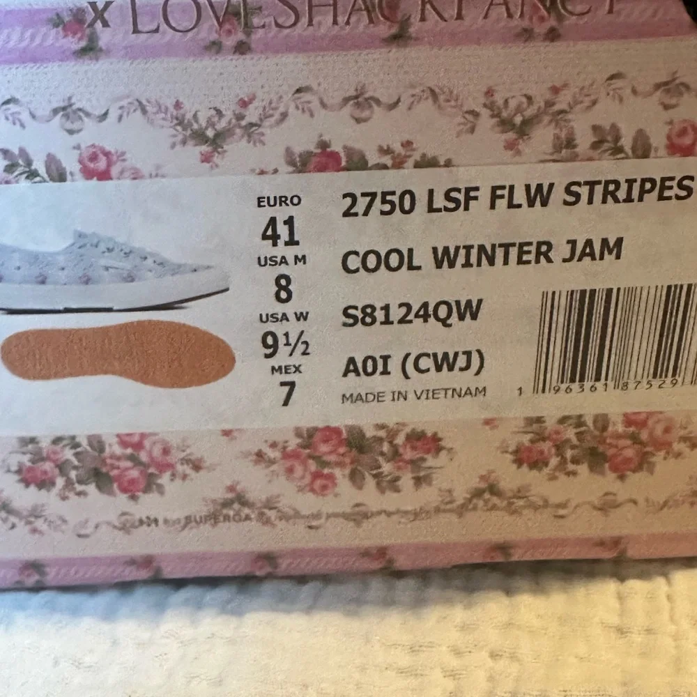 Superga x LoveShackFancy 2750 ‘Cool Winter Jam’ Floral Sneakers - Picture 3 of 15